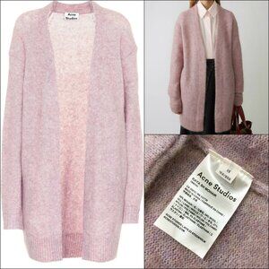 Acne Studios Raya Purple Wool Mohair Oversized Long Cardigan